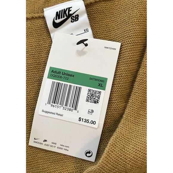 New! $135 Men's Nike SB Skate Cardigan in Elemental Gold, model DQ6306-722 XLG - Picture 4 of 5